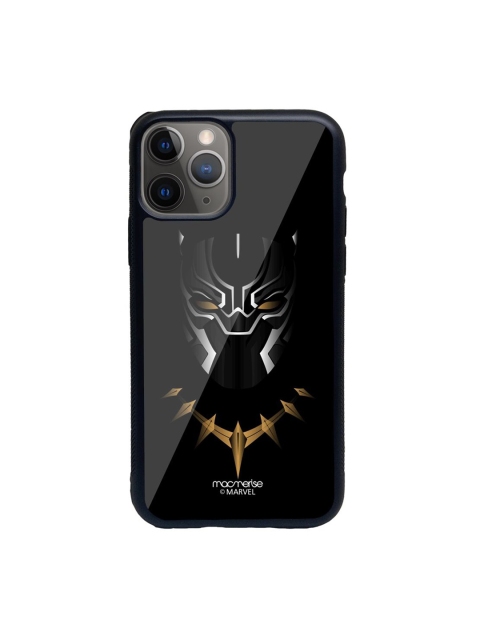 

macmerise Black Printed Minimalistic Panther Glass iPhone 11 Pro Max Back Case