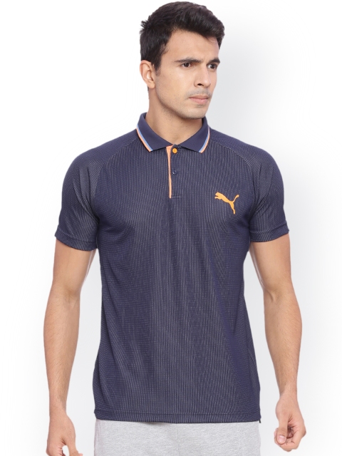 

Puma Men Blue Printed Polo Collar T-shirt