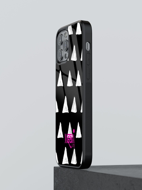 

macmerise Adults Black & White Masaba Cone Print iPhone 13 Pro Max Back Case
