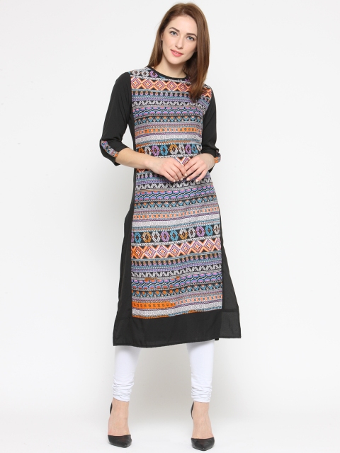 

Laabha Women Multicoloured Printed Straight Kurta, Multi
