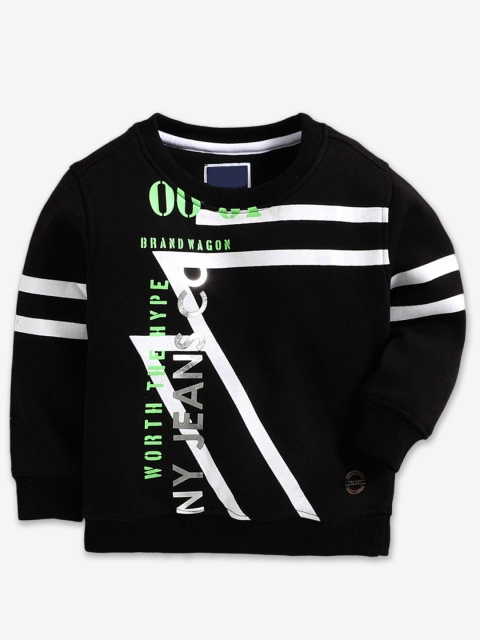 

Hopscotch Boys Black Printed Sweatshirt