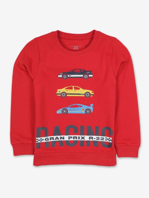 

Hopscotch Boys Red Printed Sweatshirt