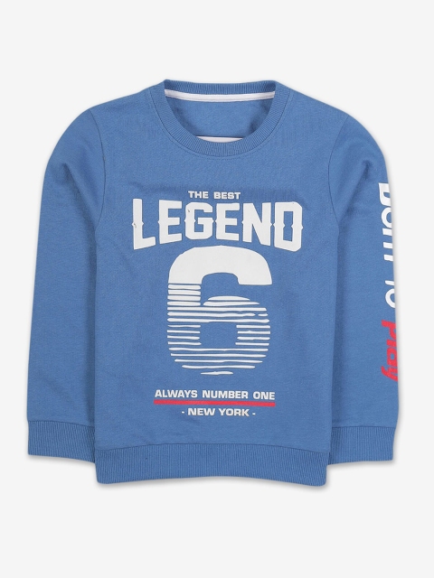 

Hopscotch Boys Blue Printed Sweatshirt