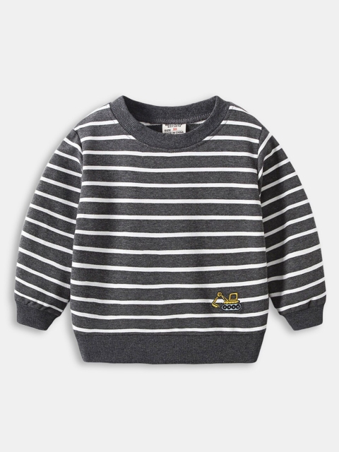

Hopscotch Boys Grey Striped Sweatshirt