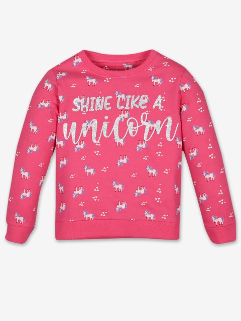 

Hopscotch Girls Magenta Printed Sweatshirt
