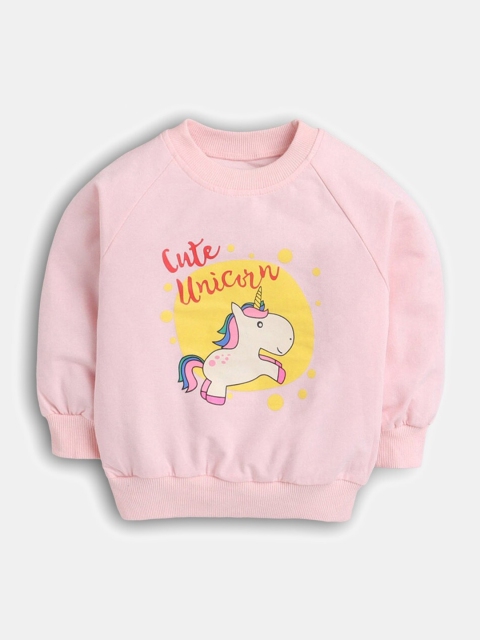 

Hopscotch Girls Pink Printed Sweatshirt