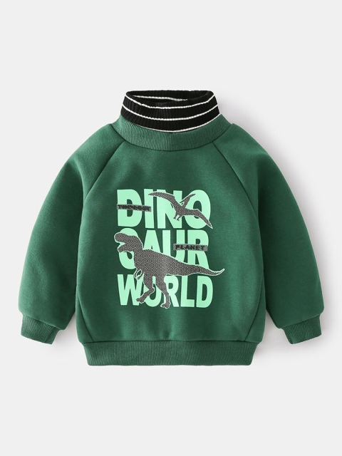 

Hopscotch Boys Green Printed Sweatshirt