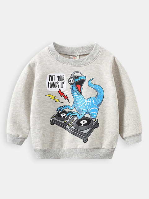 

Hopscotch Boys Grey Printed Sweatshirt
