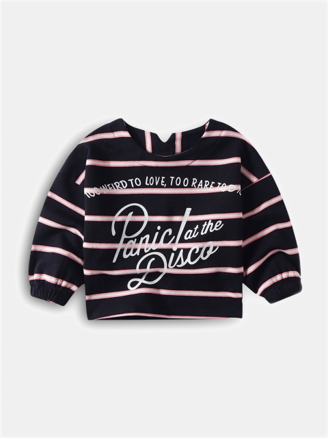 

Hopscotch Girls Black Striped Sweatshirt