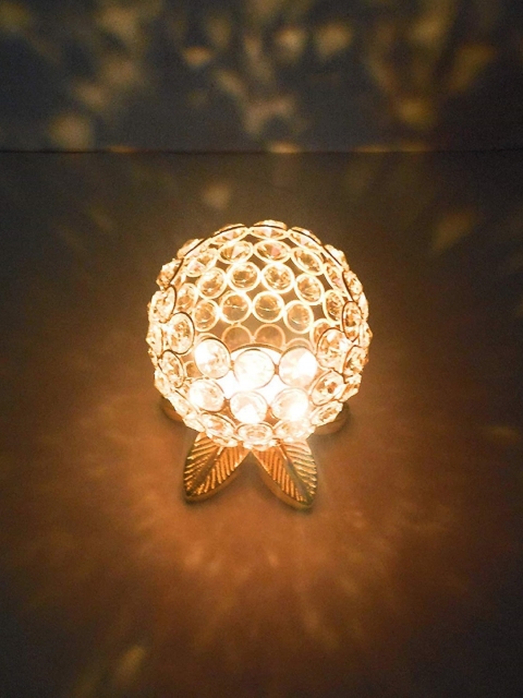 

Fashion Bizz Set Of 2 Gold-Toned Tealight Candle Holder With Stand