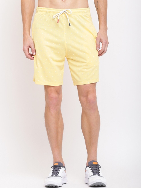 

MKH Men Yellow Solid Mid Rise Regular Fit Short