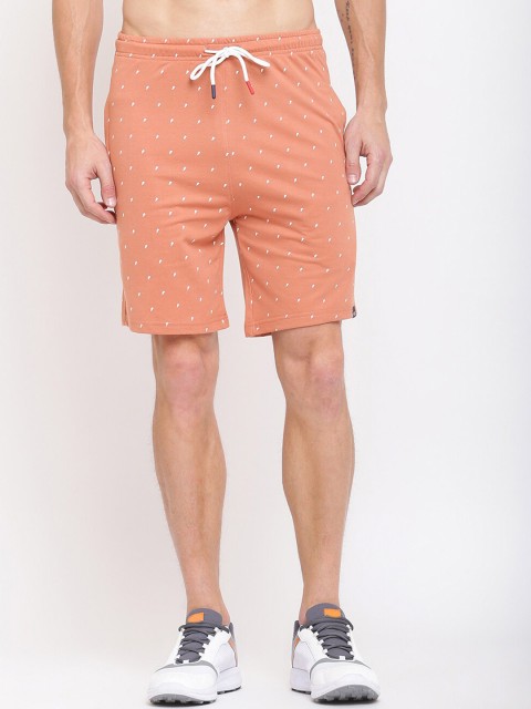 

MKH Men Tan Printed Shorts
