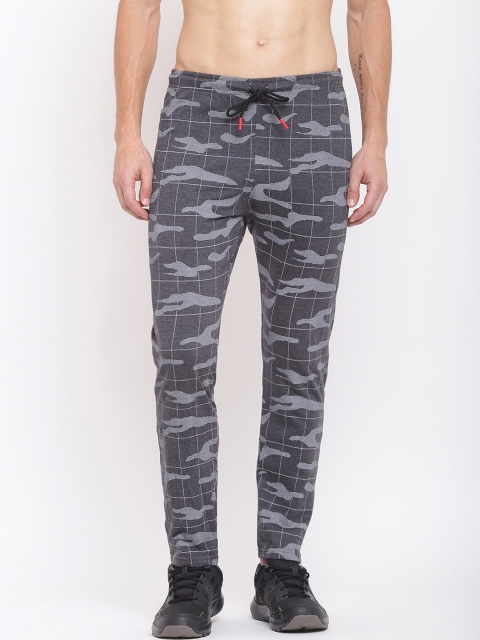

MKH Men Grey Checked Cotton Track Pants