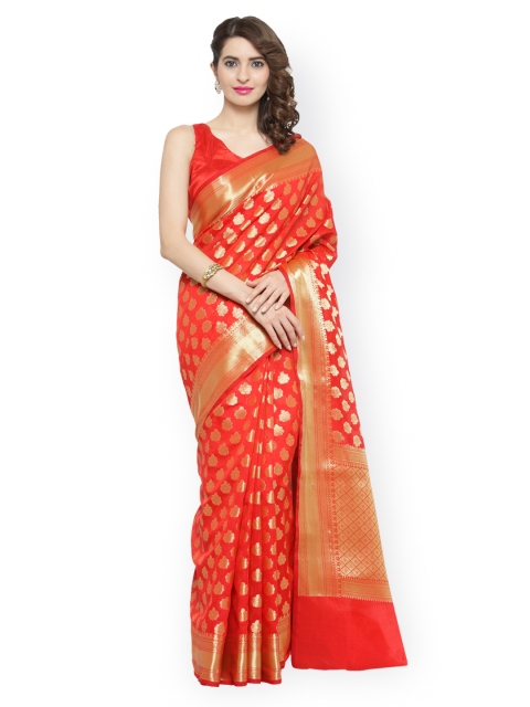 

Chhabra 555 Red Silk Blend Woven Design Banarasi Saree