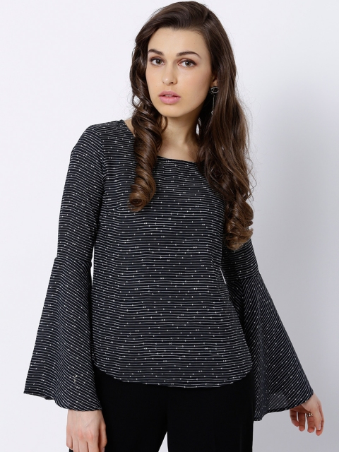 

Tokyo Talkies Women Black Striped Top