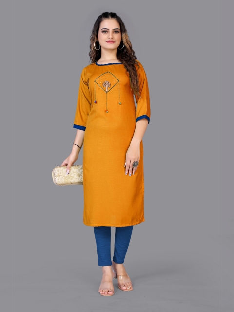 

Fashion FRICKS Women Mustard Yellow Ethnic Motifs Kurta