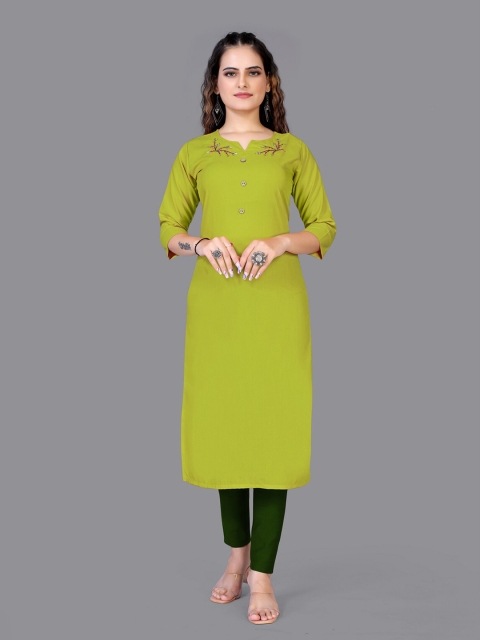 

Fashion FRICKS Women Green Embroidered Kurta