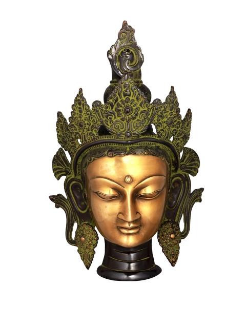 

Exotic India Gold-Toned Tibetan Buddhist Wall Decor