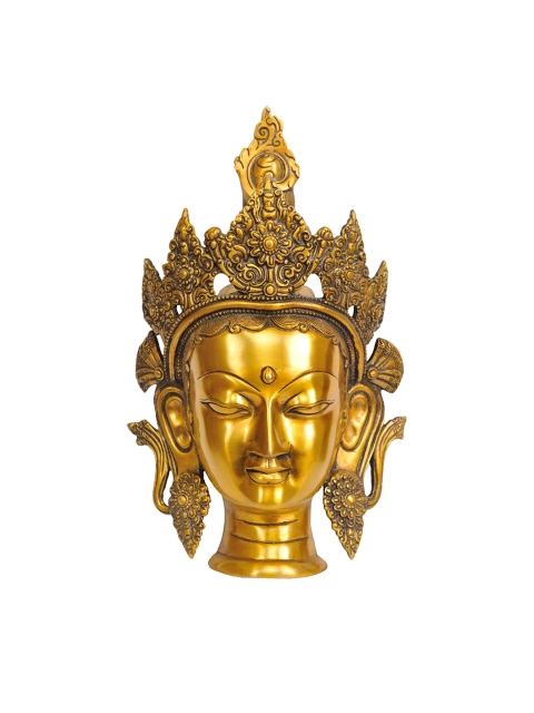 

Exotic India Gold-Toned Mask Of Tara Tibetan Buddhist Wall Decor