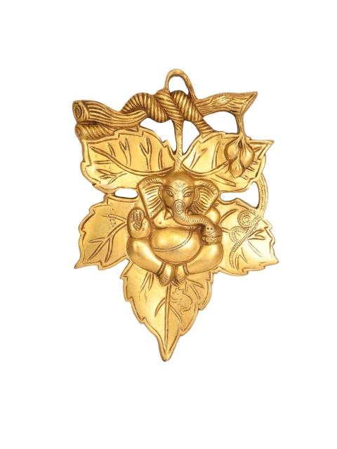 

Exotic India Gold-Toned Handmade Tree Branch Ganesha Wall Hanging