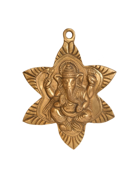 

Exotic India Gold-Toned Tara Ganesha Wall Hanging