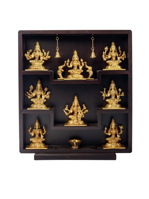 

Exotic India Gold-Toned Ashtalakshmi Wall Hanging & Table Top Panel