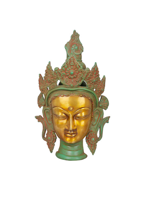 

Exotic India Gold-Toned Mask Of Tara Wall Hanging