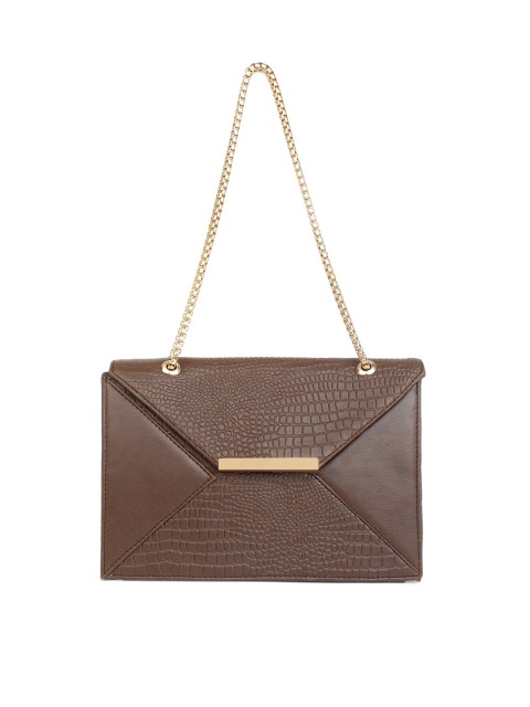 

LEGAL BRIBE Brown Animal Textured PU Structured Handheld Bag
