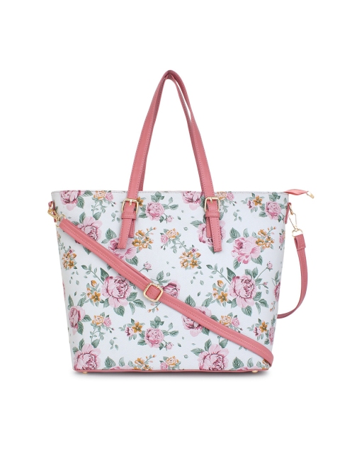 

LEGAL BRIBE Pink Floral Printed PU Shopper Shoulder Bag