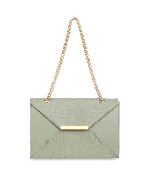 

LEGAL BRIBE Green Animal Textured PU Structured Sling Bag