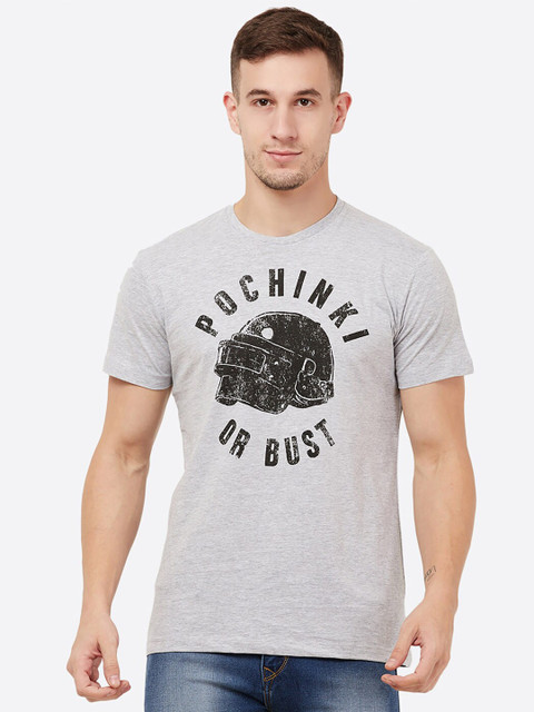 

Free Authority Men Grey PUBG Printed T-shirt
