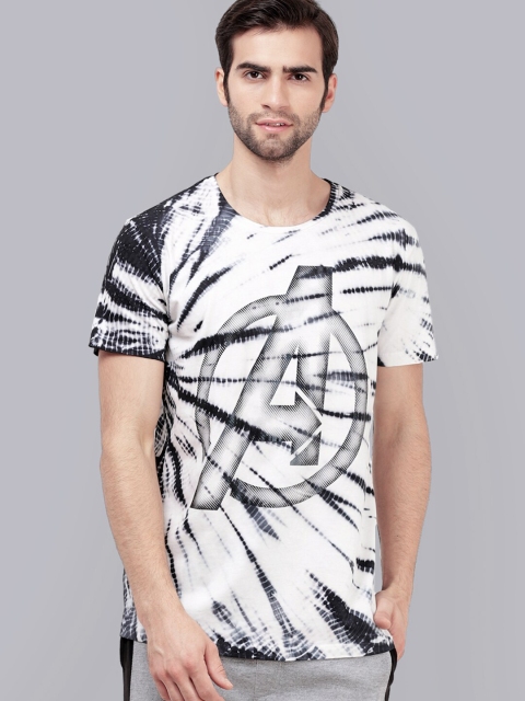 

Free Authority Men Black & White Avengers Printed T-shirt