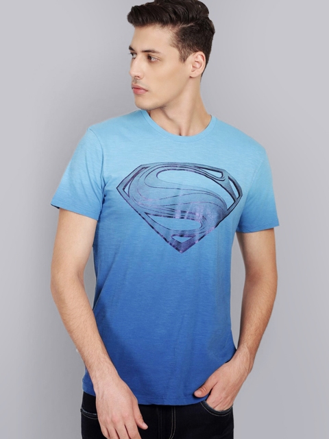 

Free Authority Men Blue Superman Printed T-shirt