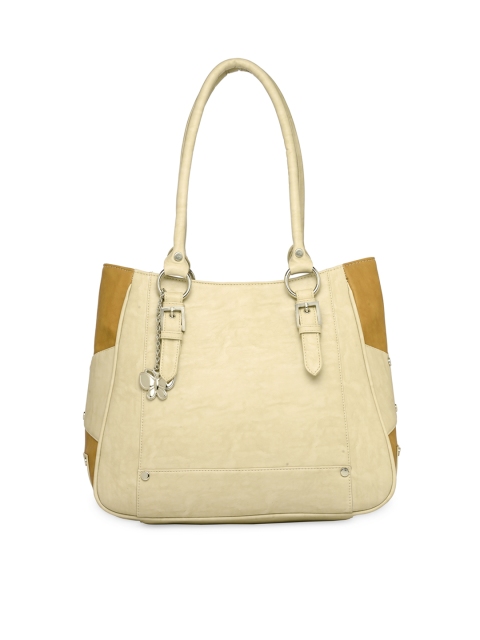 

Butterflies Cream-Coloured Solid Shoulder Bag