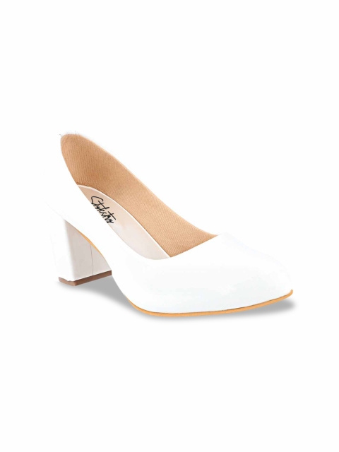 

Stylestry White Solid Block Pumps