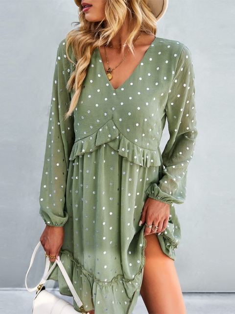 

La Aimee Women Gorgeous Green Floral Dress