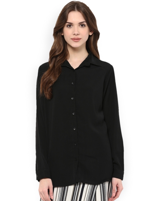 

Kira Women Black Boxy Solid Casual Shirt