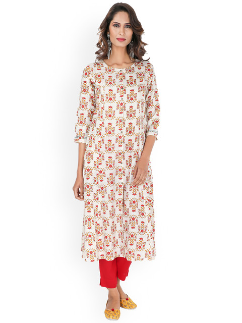 

SUTI Women Yellow Printed Kurta