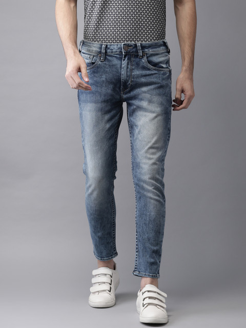 

Moda Rapido Men Cropped Skinny Fit Mid-Rise Blue Clean Look Jeans