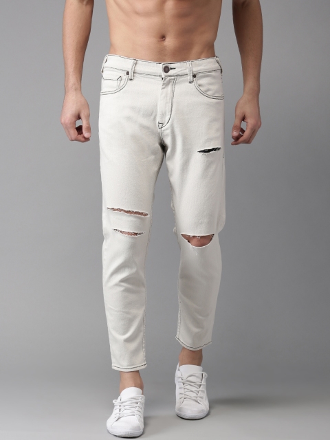 

Moda Rapido Men Off-White Ankle Length Tapered Fit Mid-Rise Stretchable Jeans