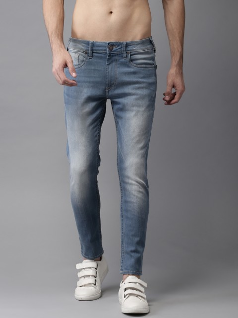 

Moda Rapido Men Cropped Skinny Fit Mid-Rise Blue Clean Look Jeans