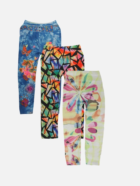 

TINY HUG Set Of 3 Girls Assorted Printed Nylon Tights