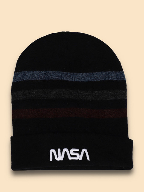 

Free Authority Men Black & Blue Nasa Printed Beanie