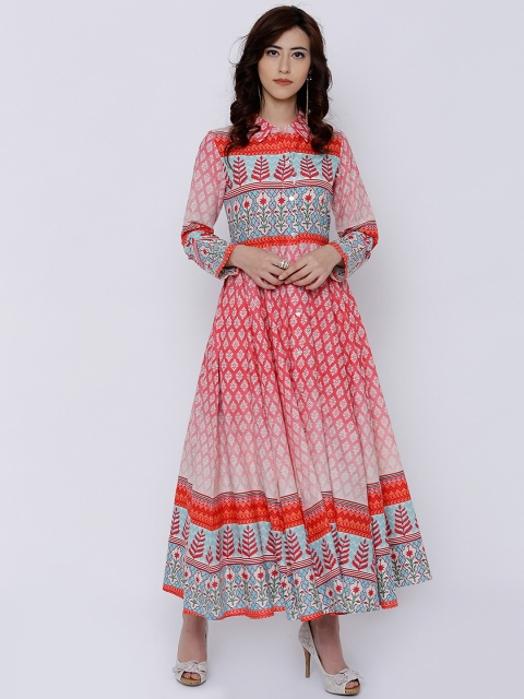 

Vishudh Women Pink Printed Anarkali Kurta