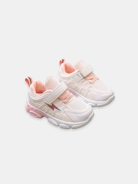 

Hopscotch Girls Pink Woven Design PU Sneakers