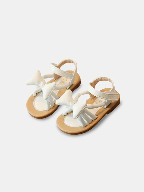 

Hopscotch Girls White & Brown PU Comfort Bow Sandals