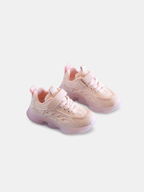 

Hopscotch Girls Peach-Coloured PU Sneaker Casual Shoes