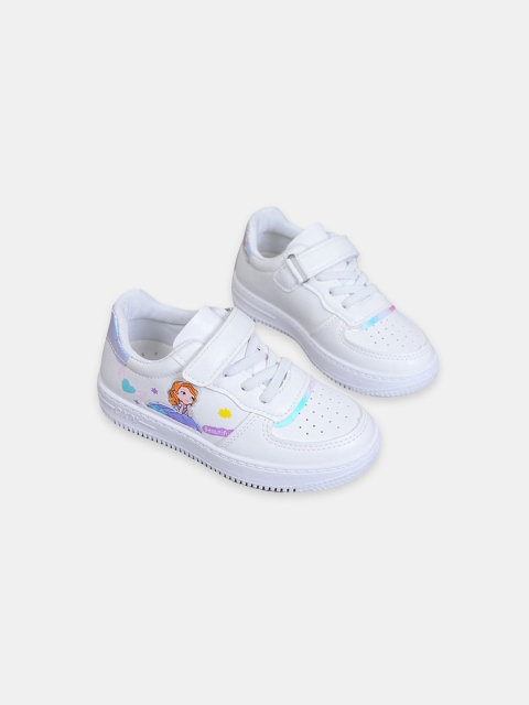 

Hopscotch Girls White Printed Slip-On Sneakers