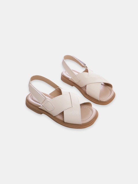 

Hopscotch Girls White & Beige PU Comfort Sandals