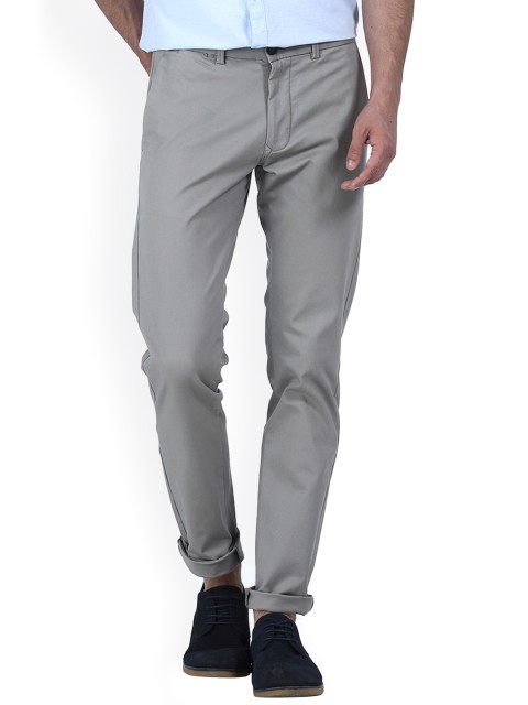 

Basics Men Grey Tapered Fit Solid Regular Trousers